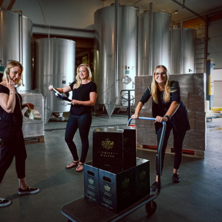 Angestellte im Weingut Fritz Walter